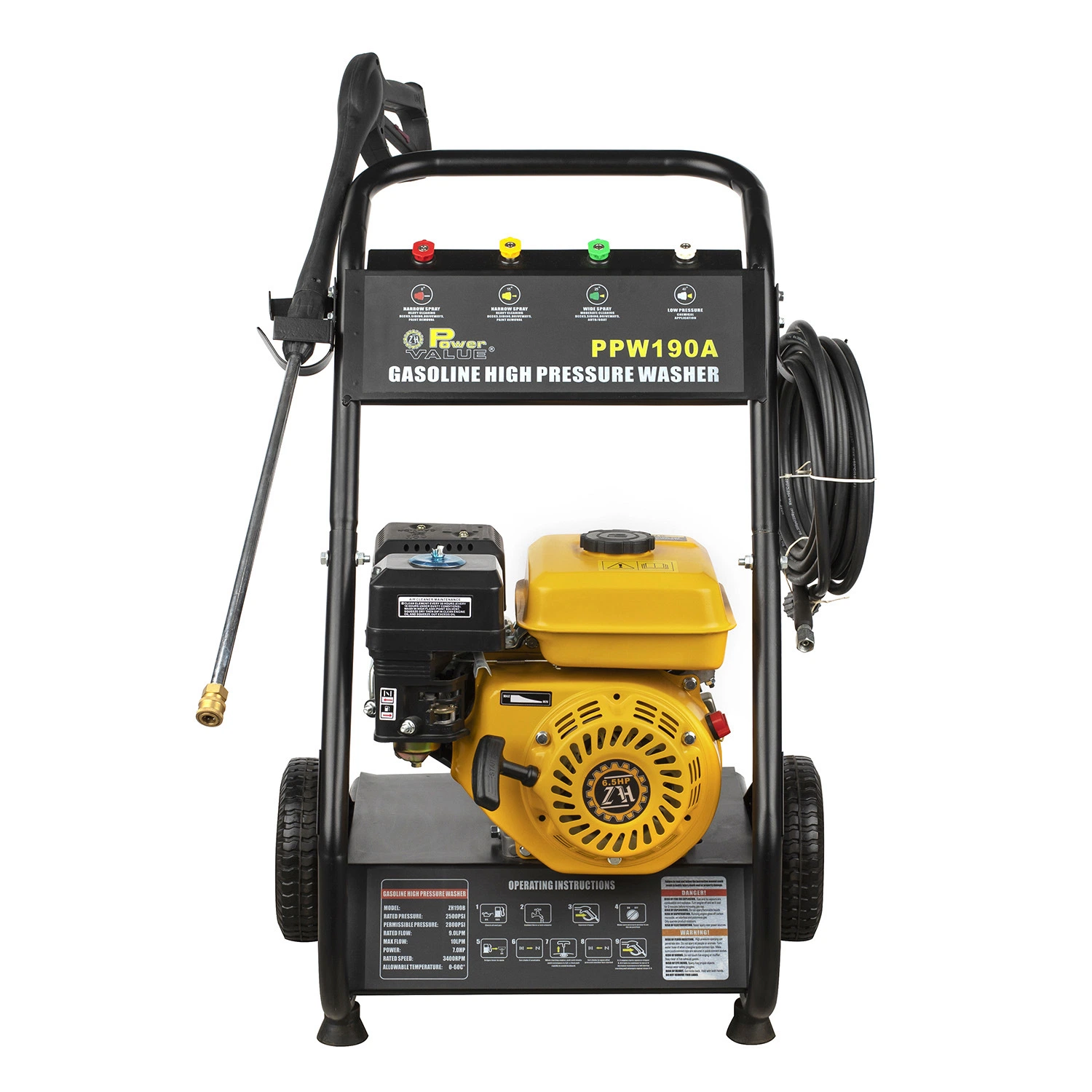 Power Value Gasoline Engine 3.0HP 5.5HP 6.5HP 13HP 130bar 150bar 180bar 200bar 250bar 2200psi 2600psi 3600psi High Pressure Power Washer