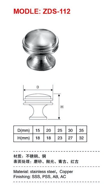 Stainless Steel Lathe Furniture Handles Cabinet Knob Decoration Fittings Home Hardware