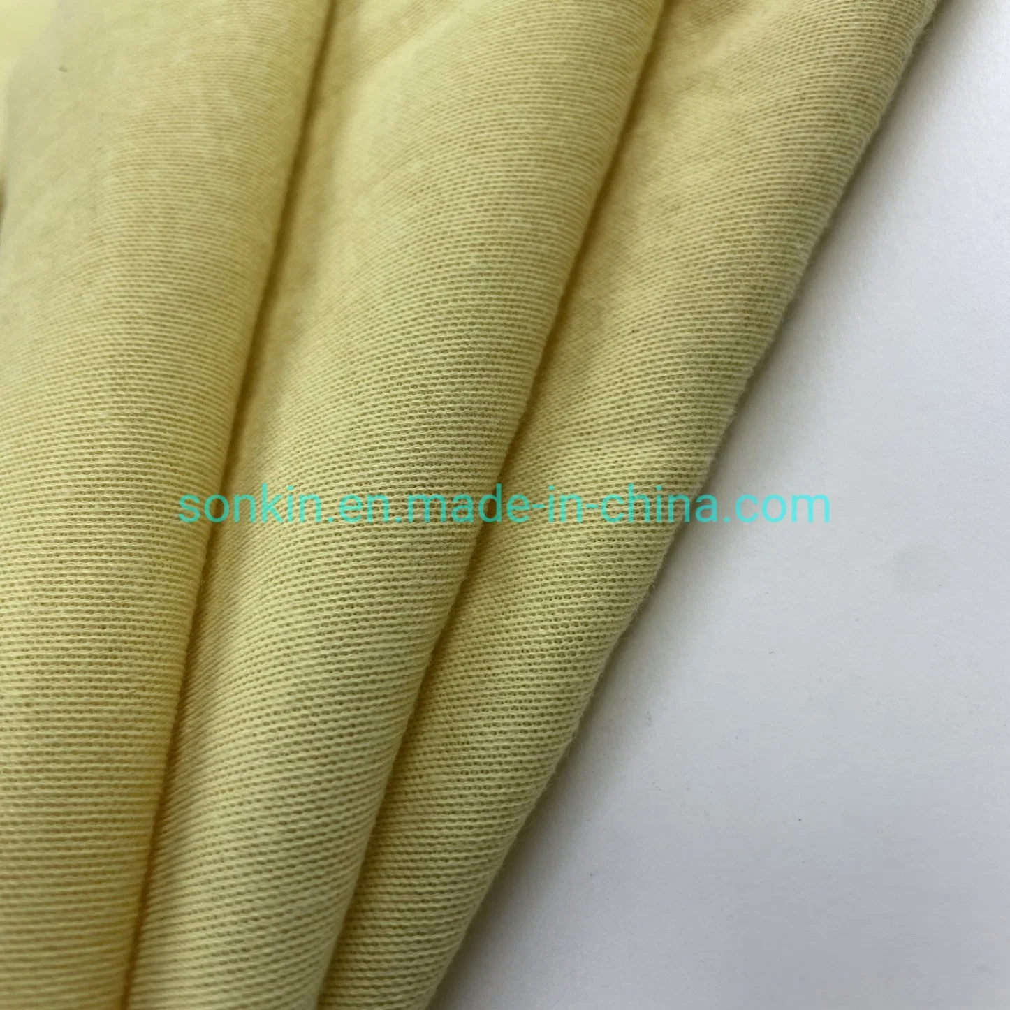 220GSM Yellow PARA Aramid Knitted Flame Retardant Fabric for Workwear Functional Textile