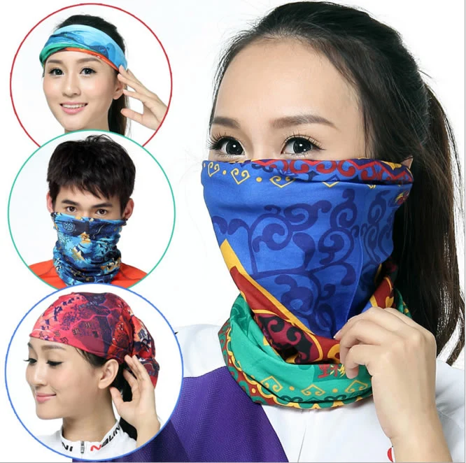 Multi-Function Seamless Cooling Tube Skull Head Bandana with 55X55cm Poly-Cotton Custom