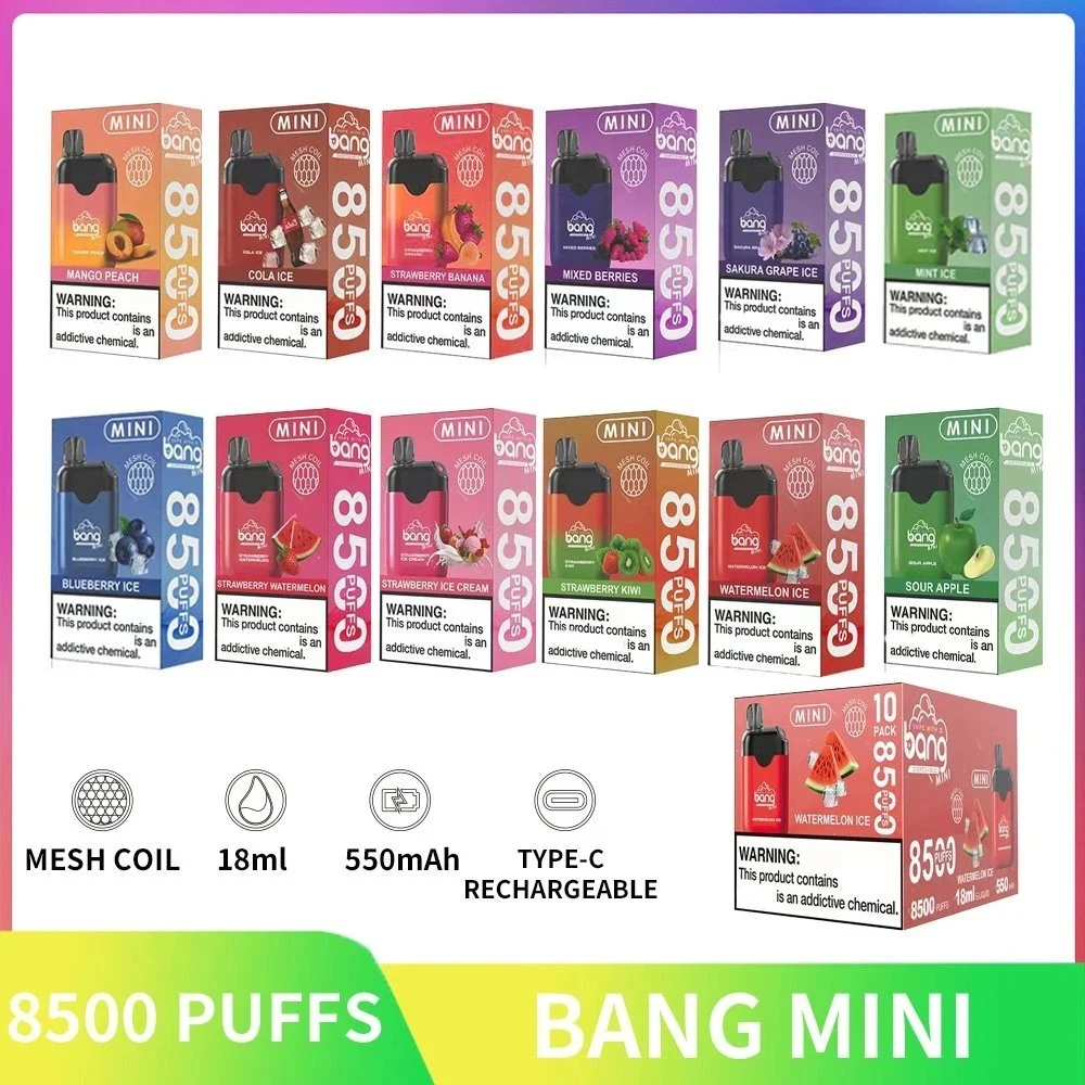 Bang de 8500 Puffs Zbood Print Logo pantalla de visualización Funny 26mL Biffbar Eyone E CIG desechable VAPE