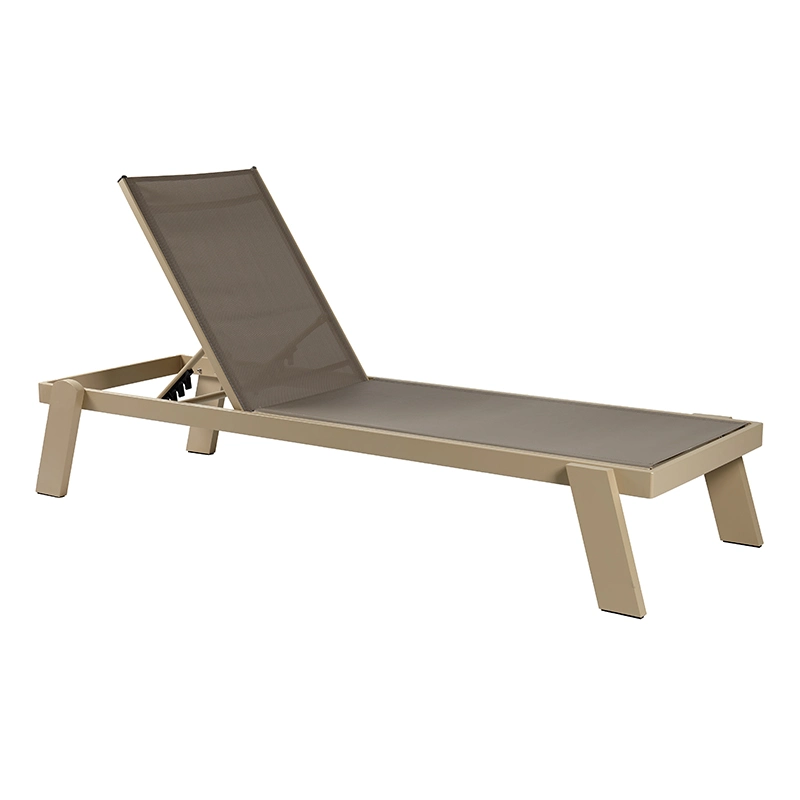 Fashionable Design Aluminum and Texilene Mesh Beach Sunbed Outdoor Furniture Poolside