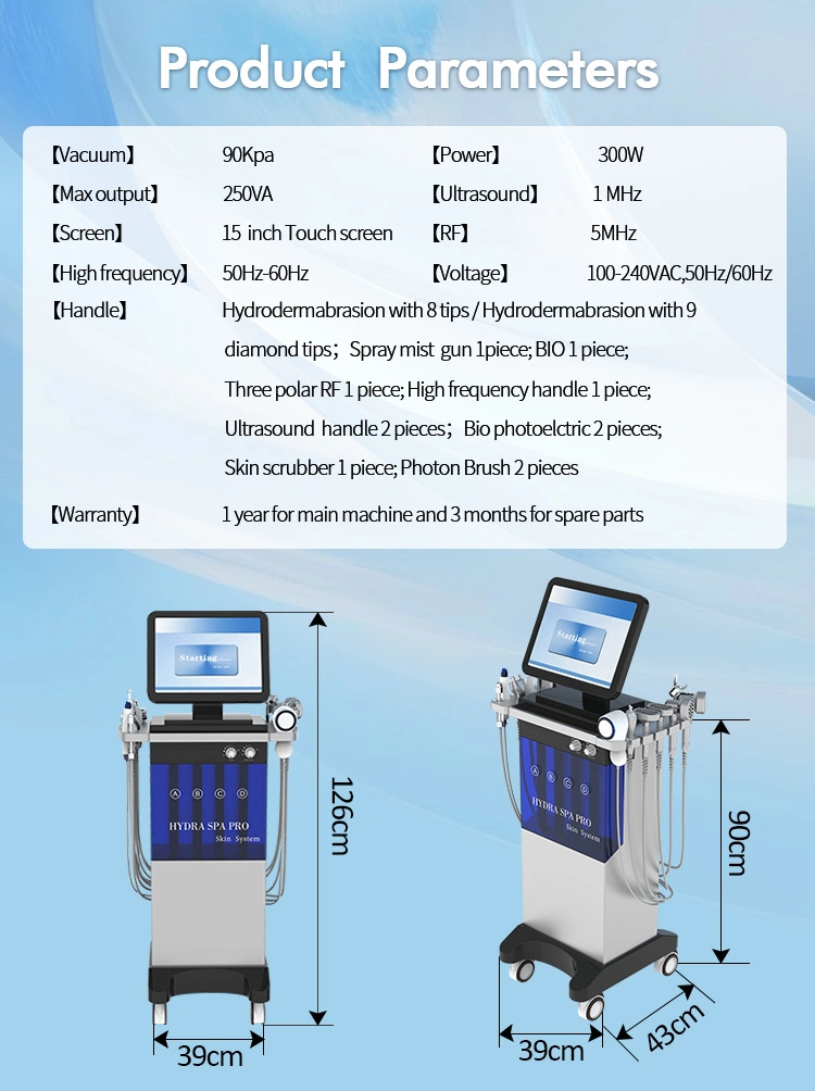 Hydro Facial Machine Skin Care High Frequency Beauty Machine Hydra Oxygen Facial Peeling SPA Beauty Machine Skin Care