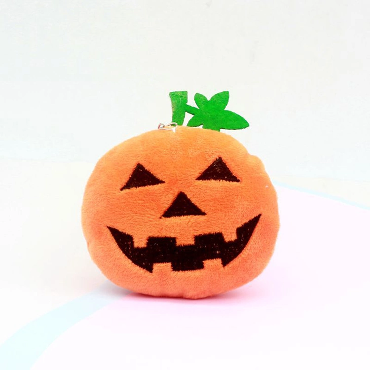 Venta caliente de regalo de Halloween de calabaza rellenas de peluche personalizados Llavero de juguete