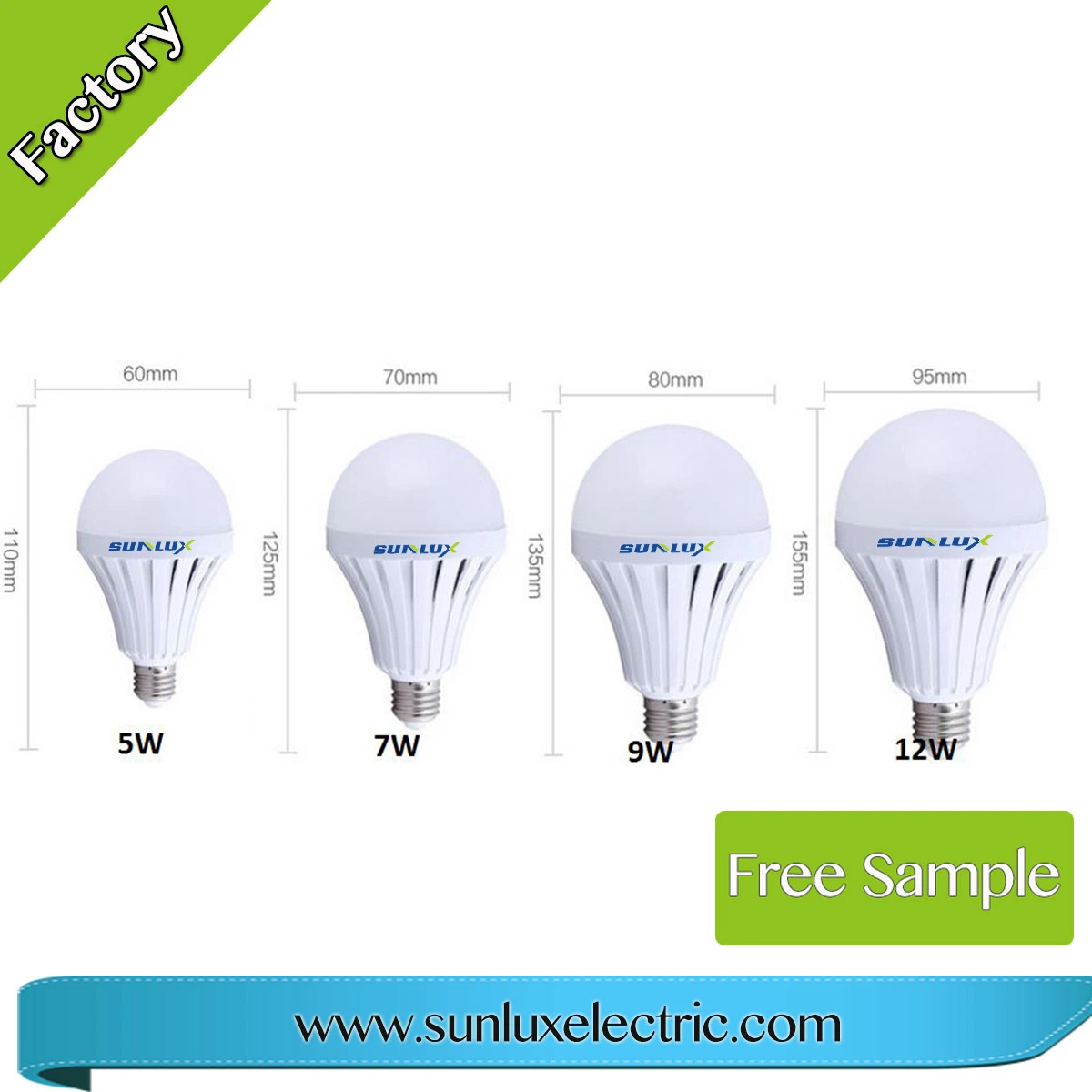 220V 110V E27 B22 LED Emergency Energy Saving 5W LED Ball Bulb Light