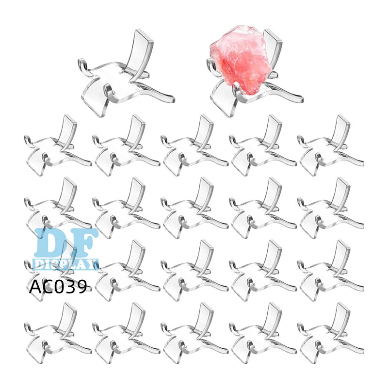 Acrylic Display Holder Clear Display Easel Stands Pedestal Small Collectibles Display Stands for Displaying Crystal Mini Coin Display