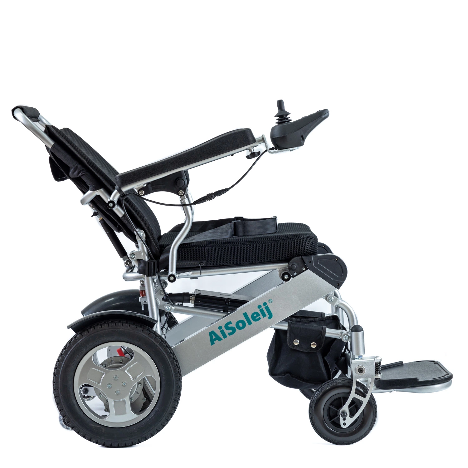 250W Motor sem escova Cadeira de rodas elétrica portátil dobrável com encosto reclinável.