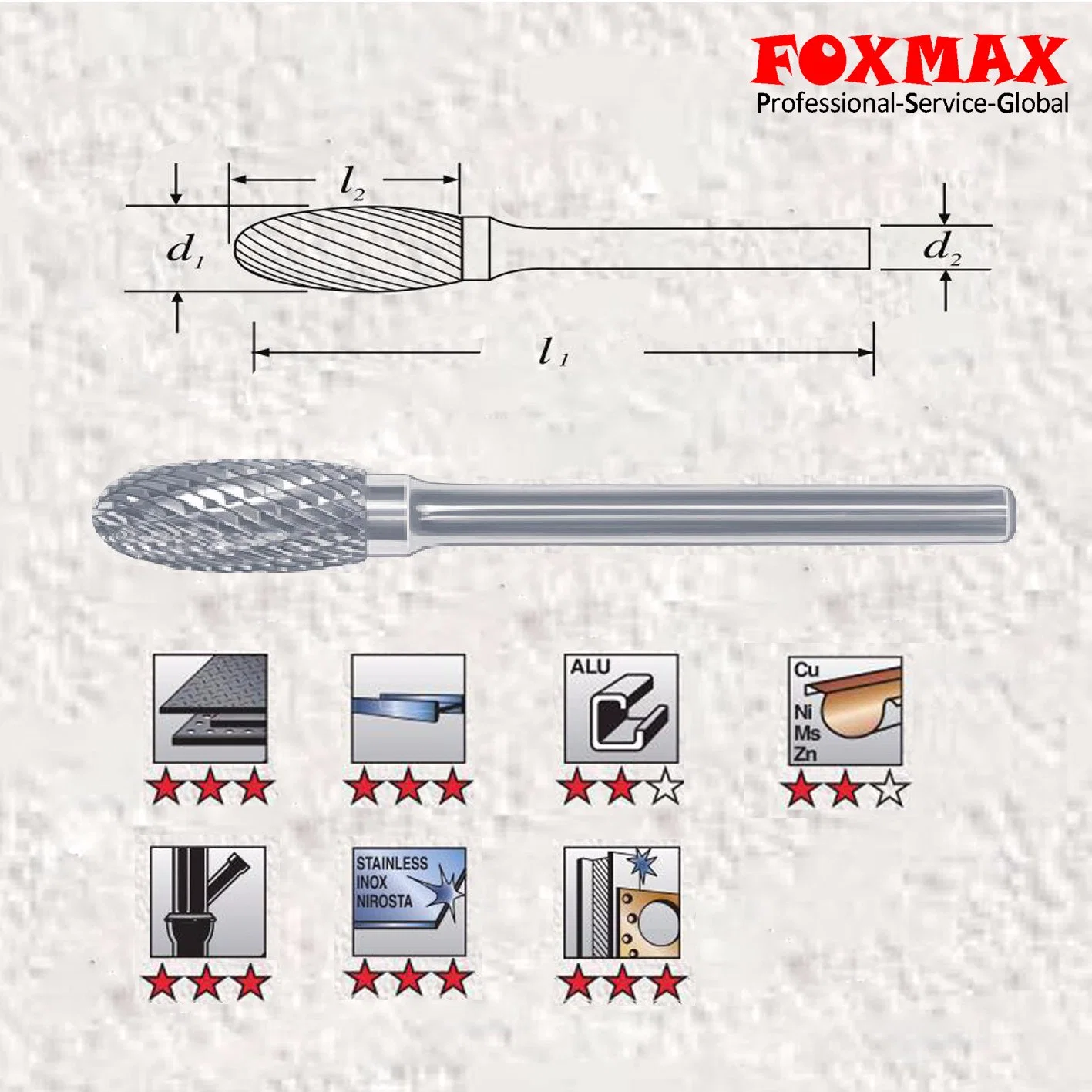 Oval Shape Arbide Rotary Bur (FXD-49)