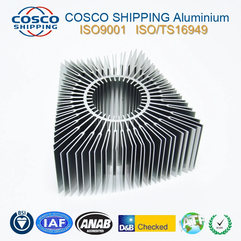 Coupelle de profil d'extrusion d'aluminium et dissipateur à LED Cosco Anodizing