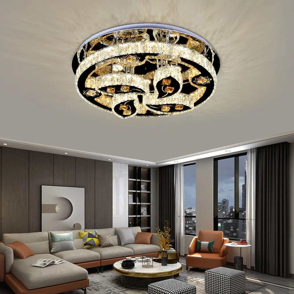 Decorative Crystal Lighting Modern Luxury Living Bedroom LED Flush Mount Ceiling Lamp