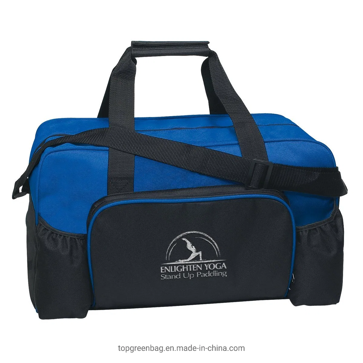 Customized Large Capacity Waterproof Polyester Blue Trave Luggage Sport Duffle Bag for Traveling