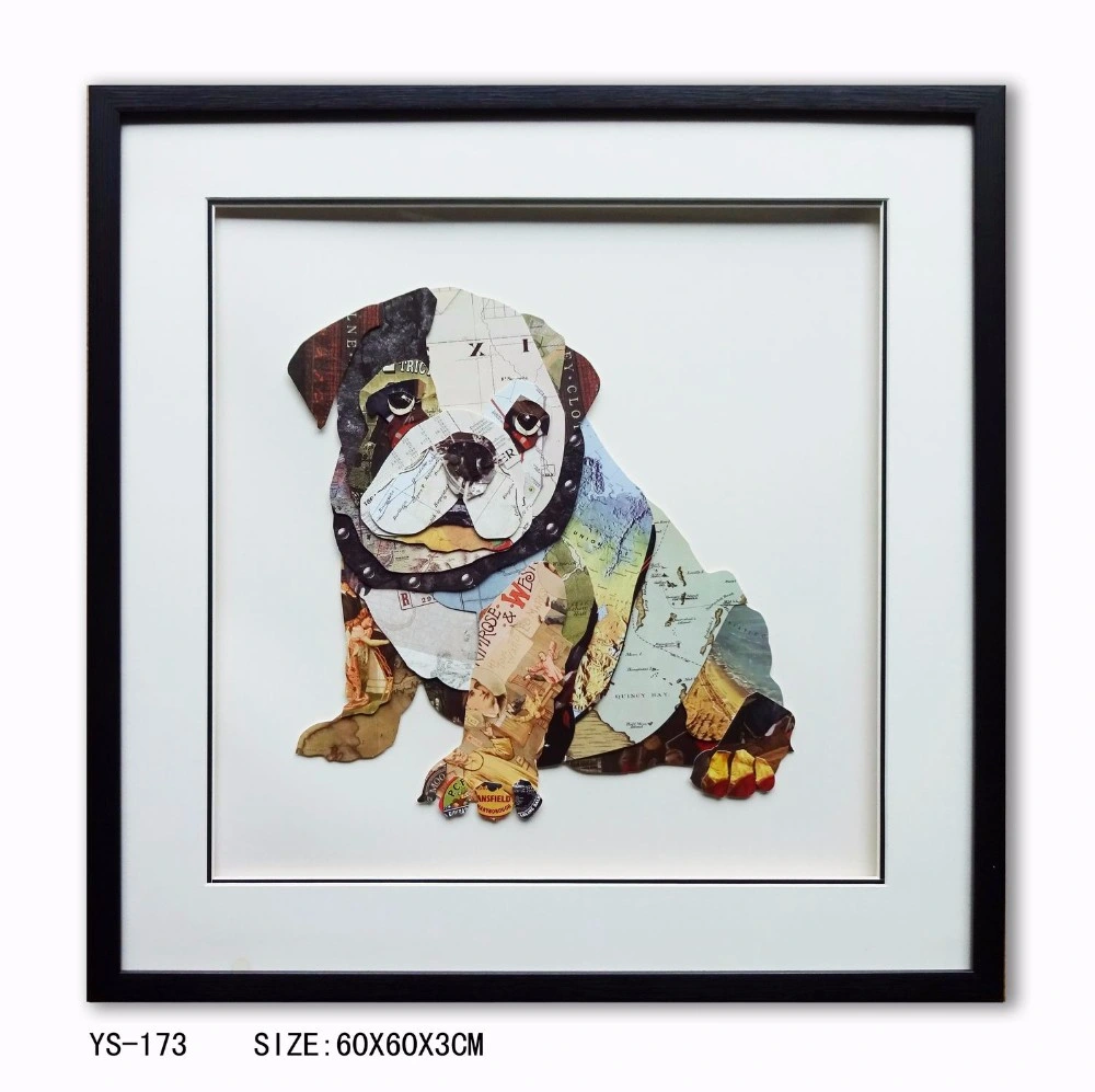 PS Framed Handmade Dog Oil Painting Picture Frame