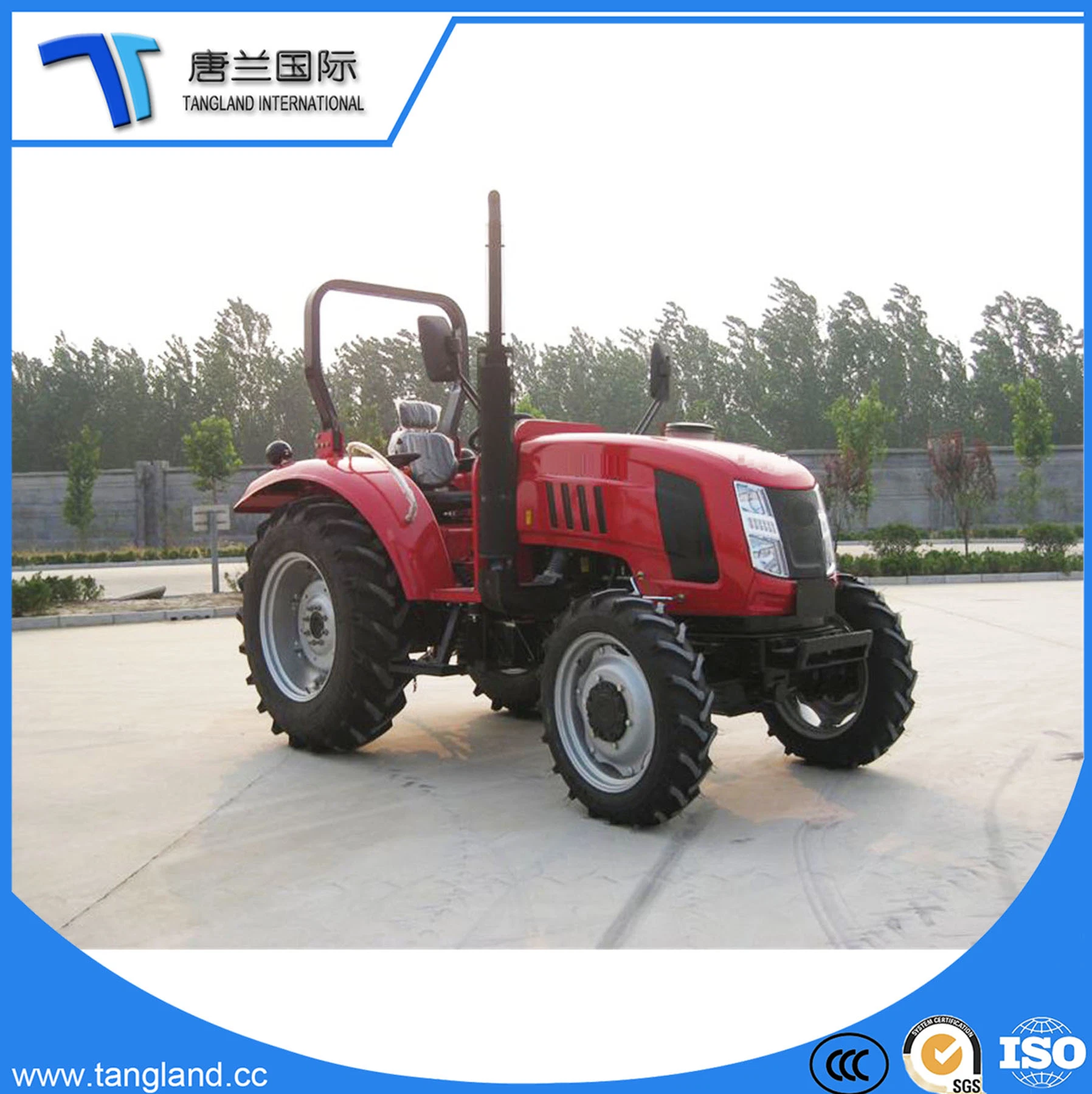 70HP 4WD Farm Tractor with Front End Loader and Backhoe