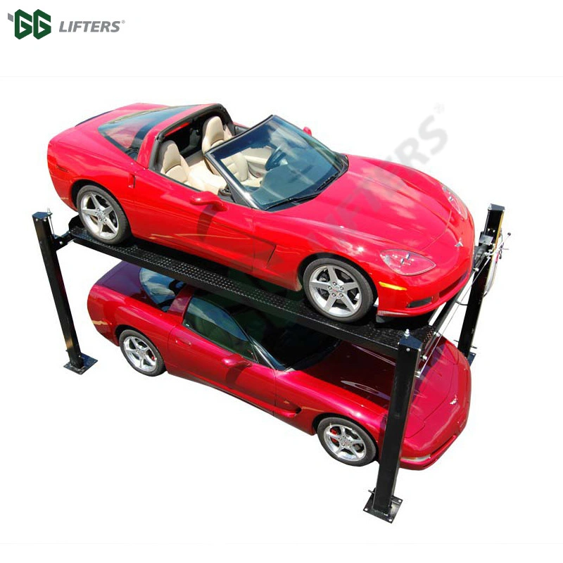 REAL MANUFACTURER 2 car storage  4 post car parking lift factory