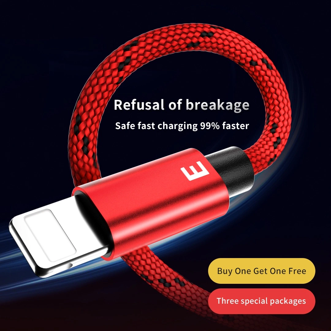 Wholesale/Supplier Charging Cable Nylon Braided Aluminum Alloy USB Cable Mobile Phone Fast Charging USB Data Cable Lightning for iPhone