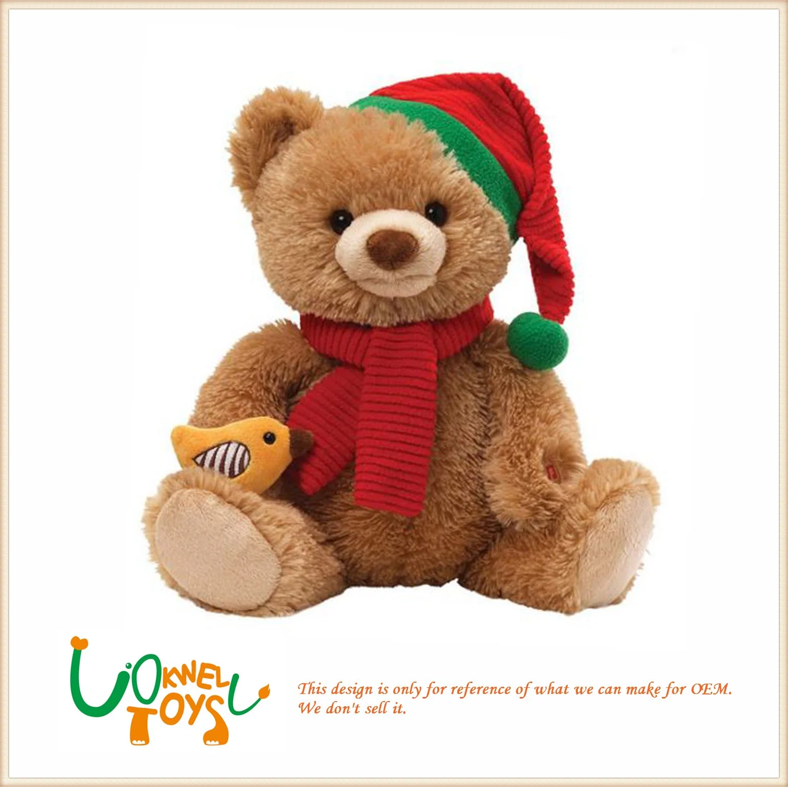 OEM Plush Toys Santa Bear for Christmas Gift Teddy Bear with Santa Cloth