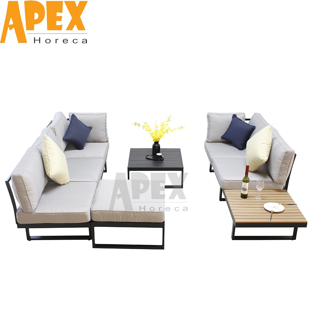 Outdoor Modernes Wohnzimmer Möbel Set Garten Samt Luxus Sofa