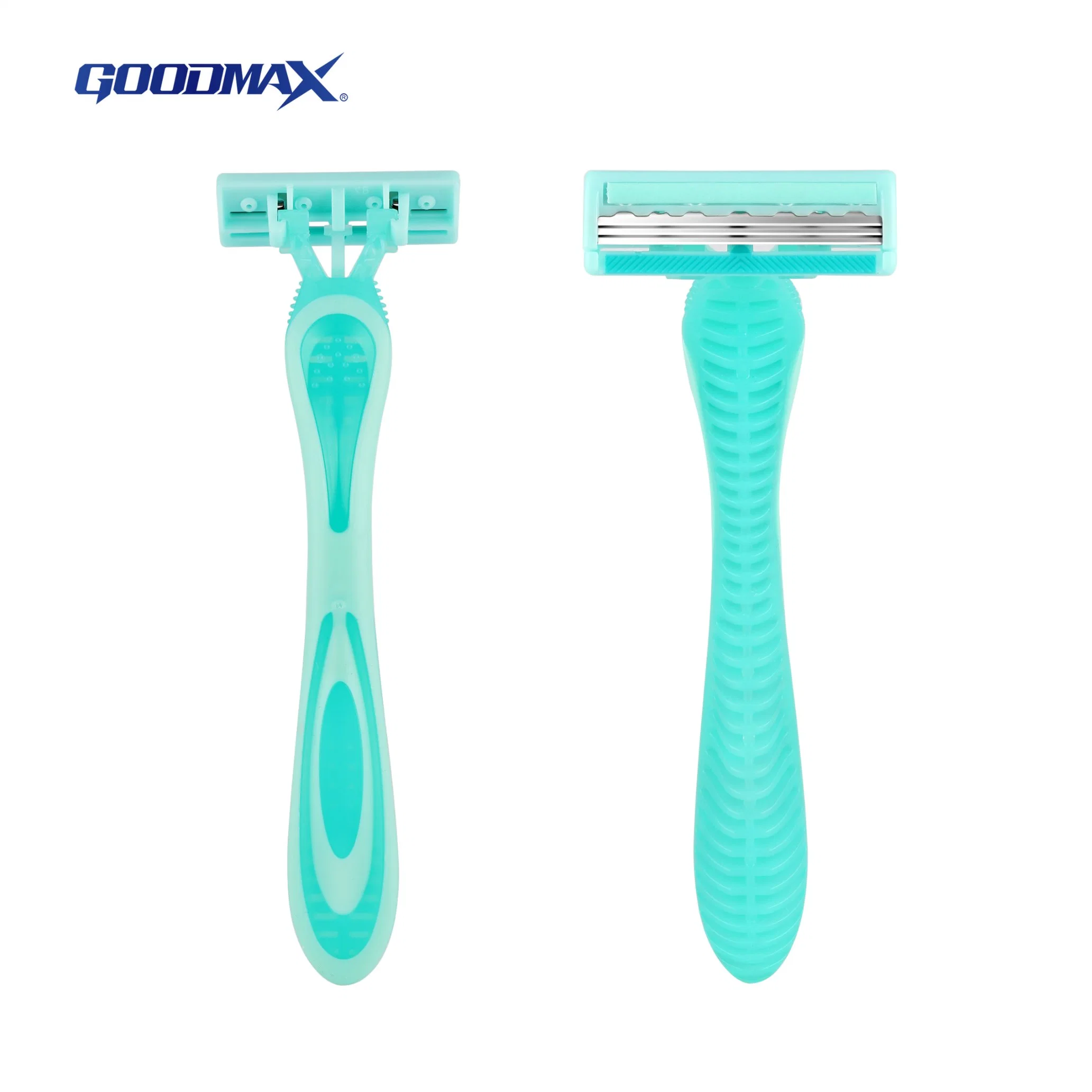 High quality/High cost performance  Triple Blade Disposable Razor Plastics and Rubber Handle