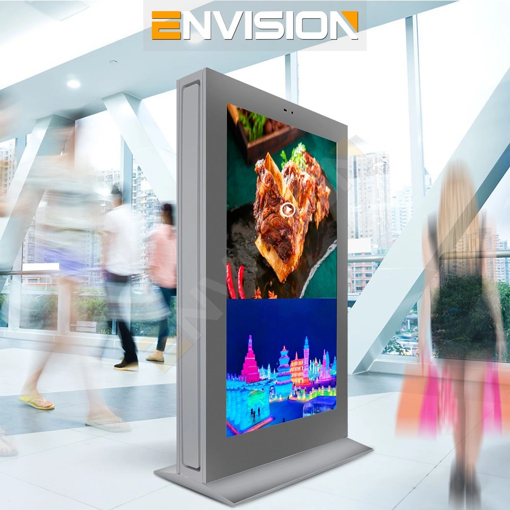 Extérieur 4K HD Vidmate borne étanche Publicité de machine à écran tactile 43 Écran LCD d'extérieur de pouces Affichage numérique Totem