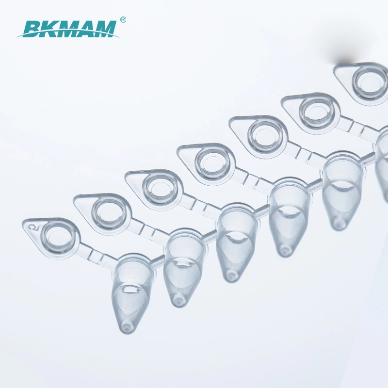 Tubo de centrífuga de tubo de PCR de 0,2 0.1ml de pared delgada de 0,5 ml de PCR transparentes los tubos de tiras de 8