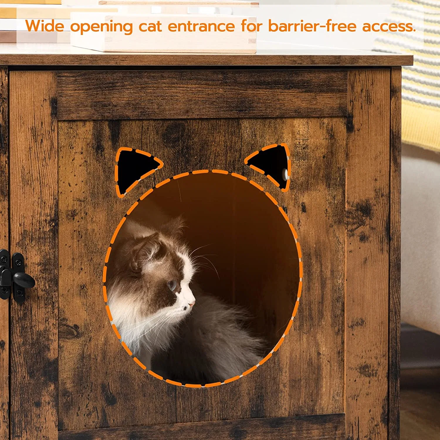 Cat Litter Box Furniture Hidden with Entrance