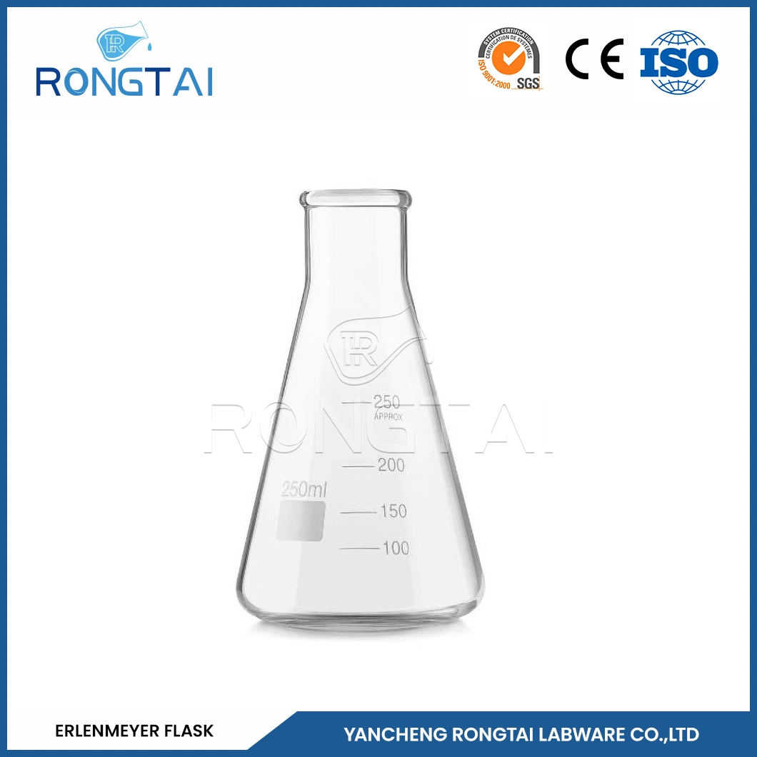 Rongtai 10000 Ml Erlenmeyer Flask Wholesale/Supplierr Erlenmeyer Flask 500 Ml China Wide Neck Glass Bottle Conical Flask