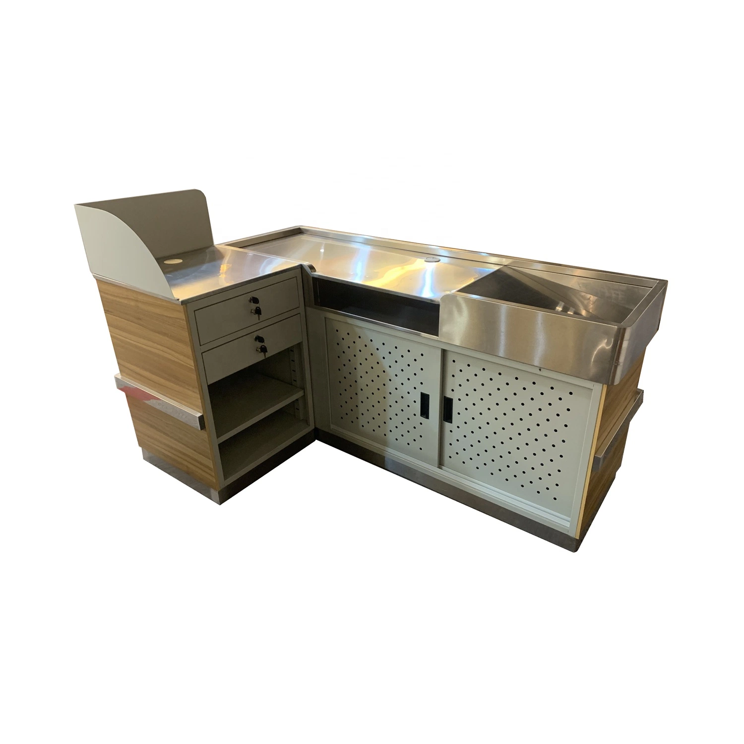 High Quality Supermarket Check out Counter, Cashier Counter Display with Manufacturer