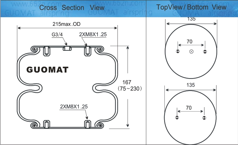 Fd120-17 Contitech Industrial Air Springs Double Convolution Air Actuator Airkraft 113053/ 2b-181