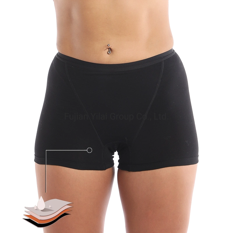 4 Layers Leakproof Menstrual Underwear for Girls Women's Washable High Rise Period Boyshorts