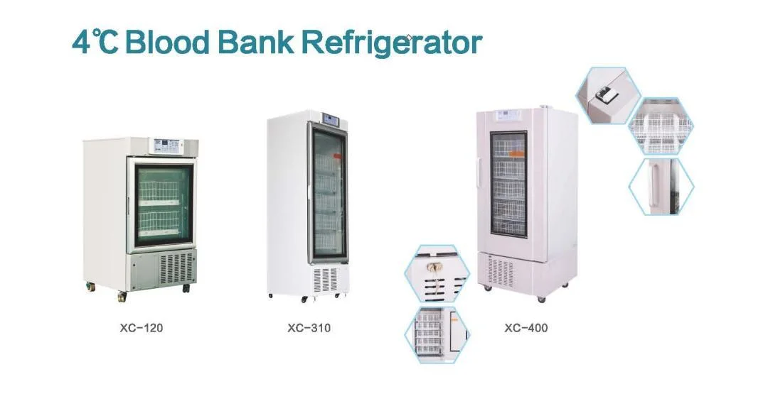 80L, Puerta de vidrio refrigerador de acero inoxidable máquina barata usada médica, Hospital médico, Farmacia refrigerador, refrigerador médico