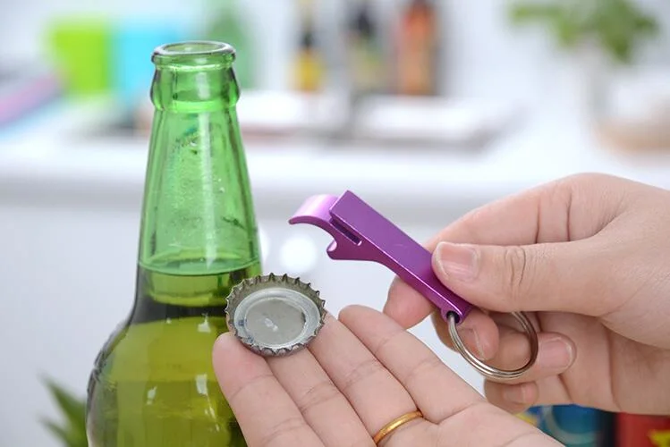 Creative Multifunctional Lead Bottle Opener Keychain Metal Keyring Advertising Gift (KBO-002)