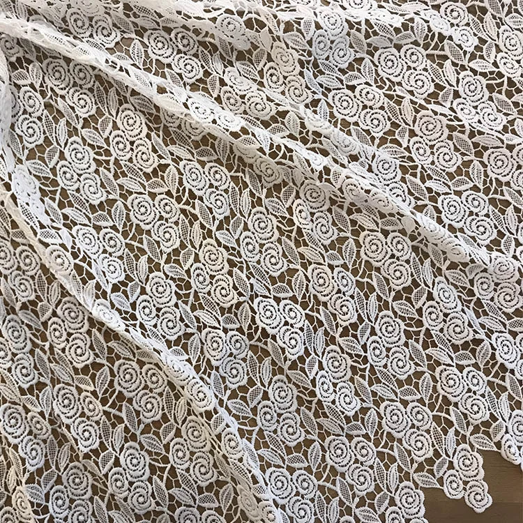 K1087 Water-Soluble Lace Embroidery Fabric Women's Flower Milk Thread Chemical Embroidery Lace Full