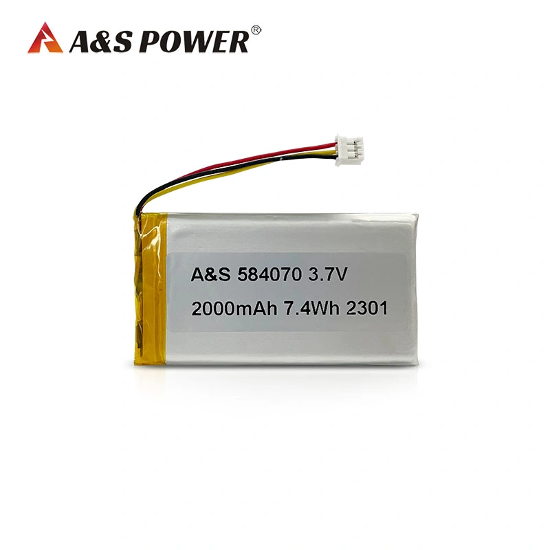 China Manufacturer Wholesale/Supplier Price UL2054/IEC62133/CB/Kc/PSE/CE/Un38.3 Li-Polymer 2000mAh Lipo Battery 584070 3.7V Battery Pack with PCB 3pin Ntc Connector