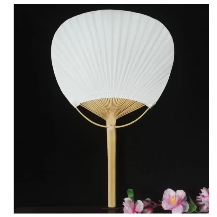 Chinese Folk Style Bamboo Craft Advertising Round Paddle Fan