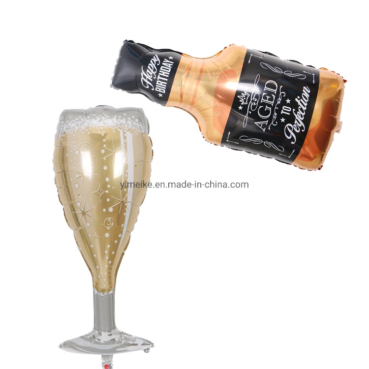 Champagne Glass Birthday Party Bottle Goblet Shaped Aluminum Film Decoration Balloon