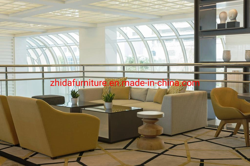 Zhida Custom Made Wholesale/Supplier Modern Hotel Lobby Furniture Reception Public Area Leisure Chair and Table Set