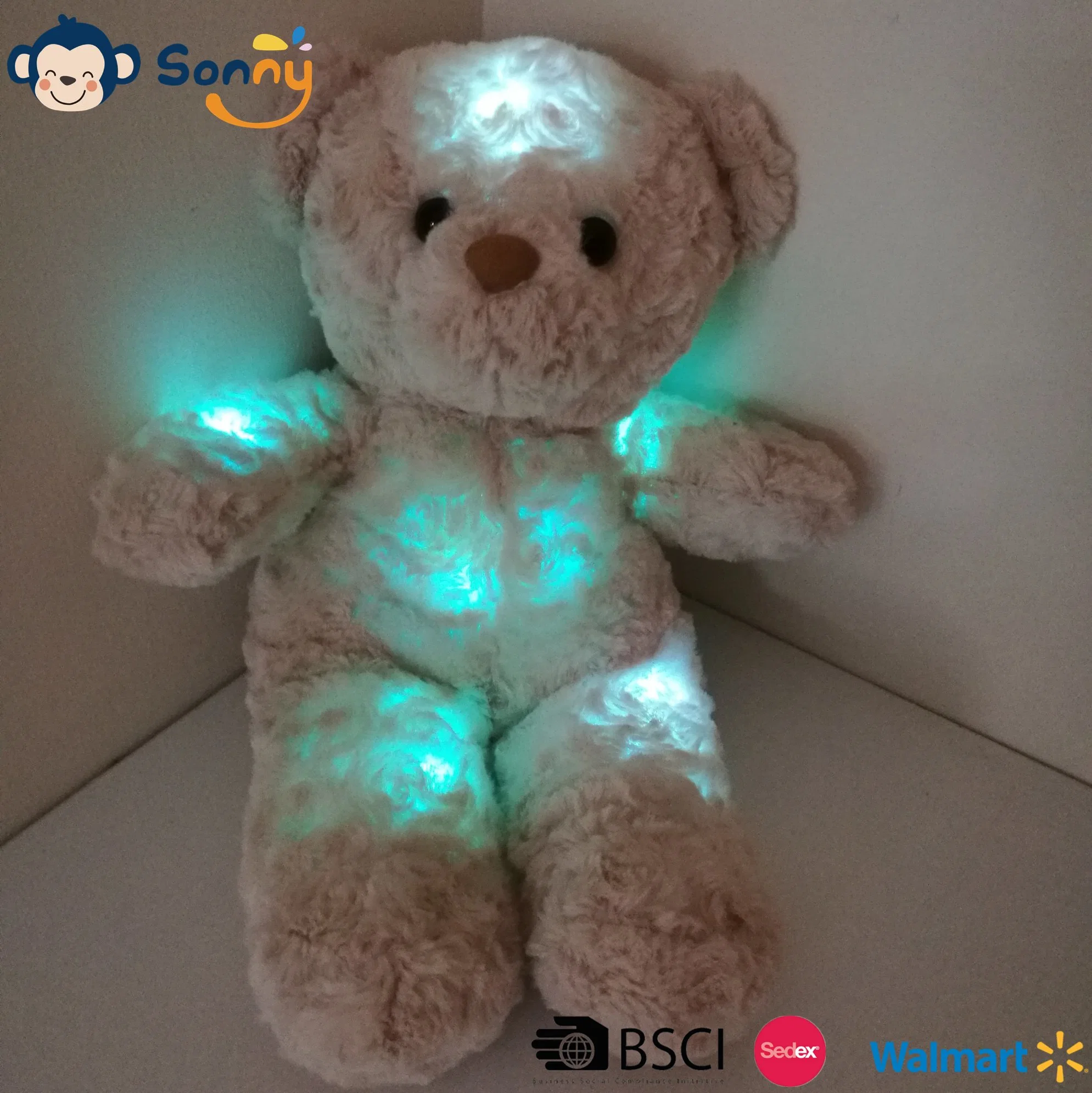 La iluminación LED Venta caliente perro de peluche y juguete de oso