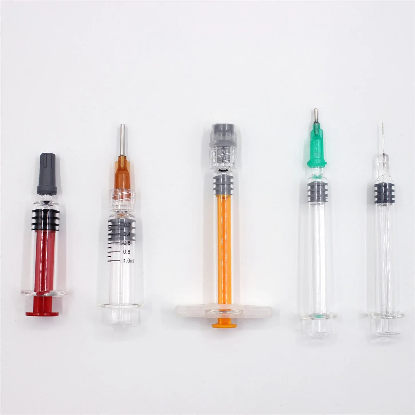 Medical Disposable Printing Luer Lock/Luer Slip/Needle Plastic/Metal Rod Glass Oil Prefilled Syringe with CE/ISO