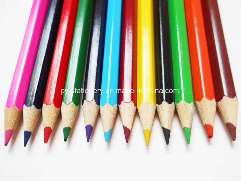 School Student Drawing Wooden Color Pencil with Logo Customized