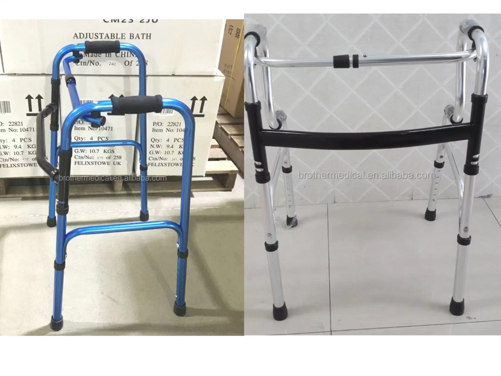 Outdoor RoHS Approved Brother Medical Standard Packing 54X43X81cm Electric Rollator Walker