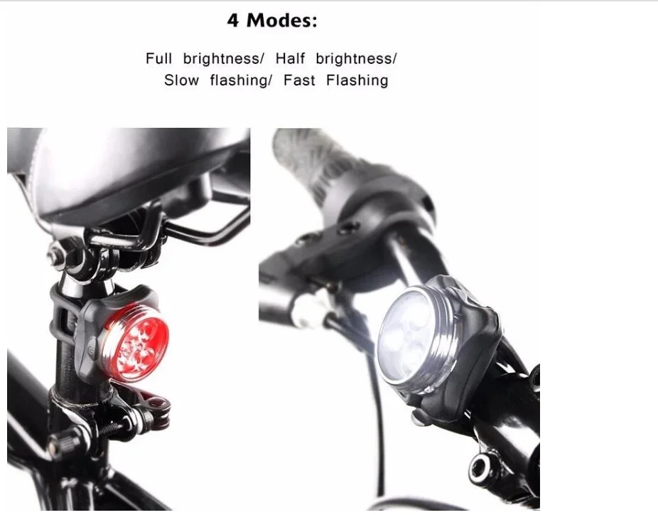 2 Pack Bike Jeu de lumière LED super brillant pour tout le cycle de l'éclairage avant et arrière