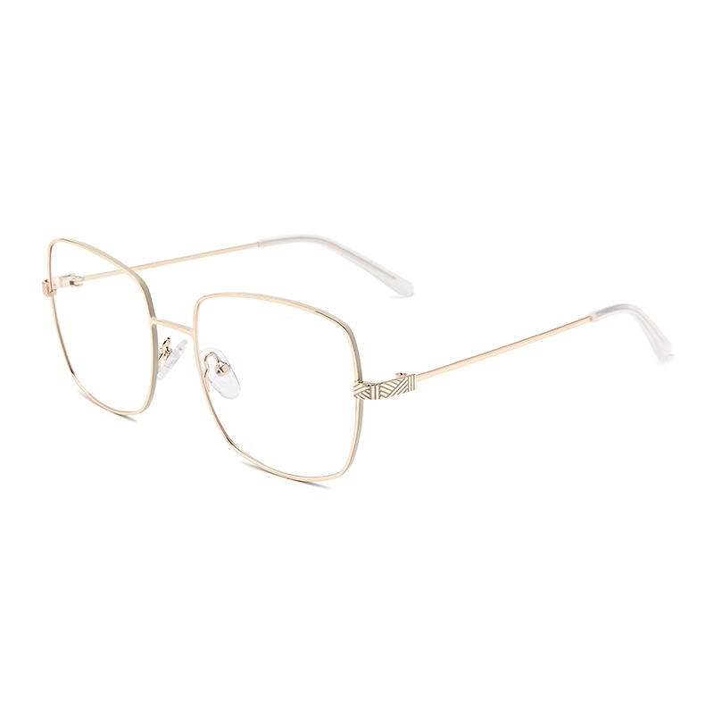 Mode Rectangle surdimensionnée métalliques en acier inoxydable Unisex verres optiques