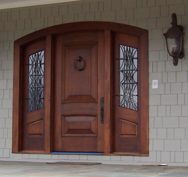 Prima Customized Entrance Door Safety Solid Oak Rubber Wood Door