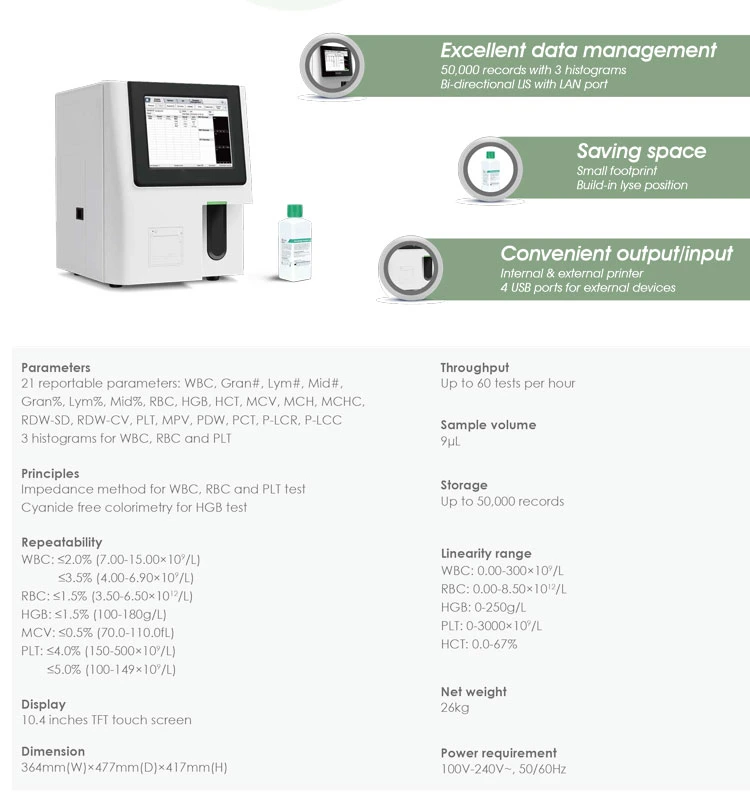 My-B003b Dual-Channel Is Used for Counting Mindray Hematology Analyzer