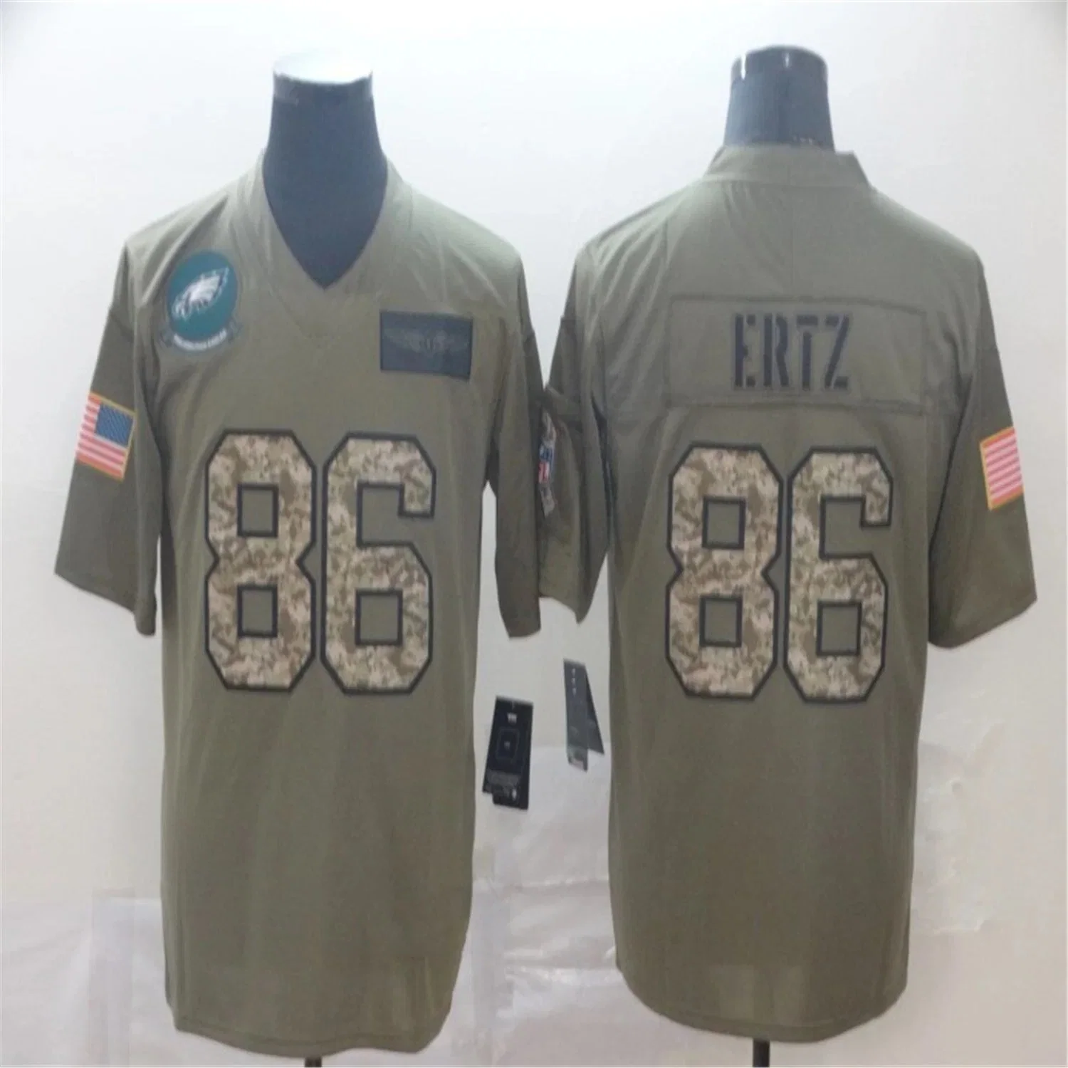 Wholesale bon marché Zach Ertz Desean Jackson Olive Sideline Gear football Maillots