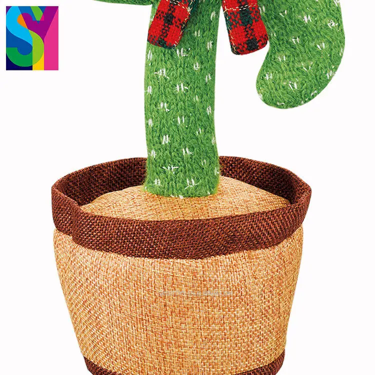 SY Jouet le plus récent dancing saxophone Cactus Toys enregistrement musical Plush Cactus Toy Dancing électrique jouets Cactus