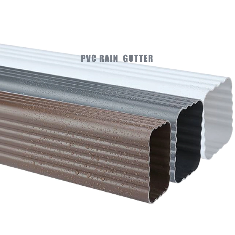 Square PVC Plastic Pipe Roof Rain Gutter Roof Drain Drainage K-Style Roof Drainage System with Leave Cover