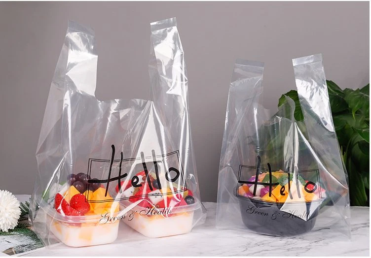 Bolsa de frigorífico desechable transparente biodegradable LDPE Salad en diferente Tamaños Bolsas para llevar para Restaurante