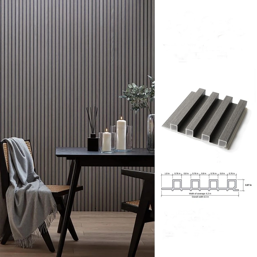 Super Design Wallpaper-Like/Metallic Paper Sandwich WPC/PVC 3D Wall Panel