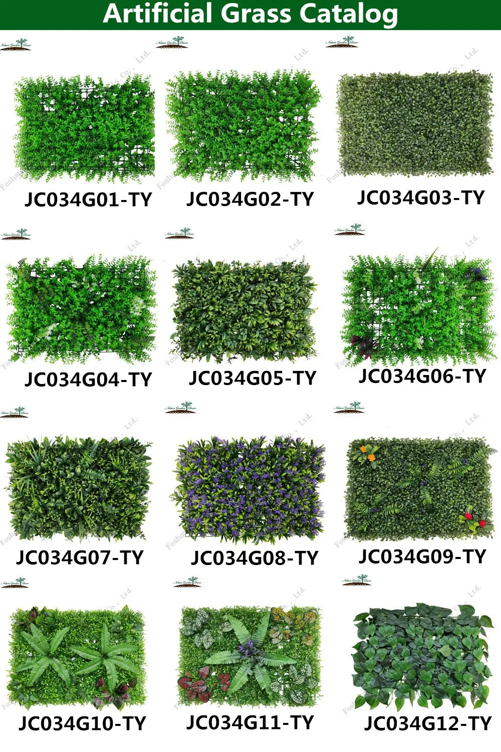 UV Protected Artificial Green Grass for Decoration Fake Grass Wall